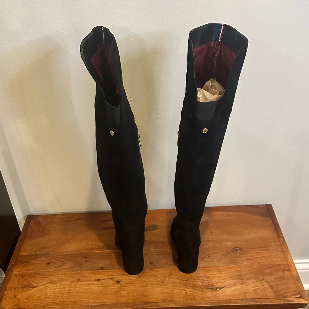 Tommy Hilfiger Black Over-the-Knee Boots‎